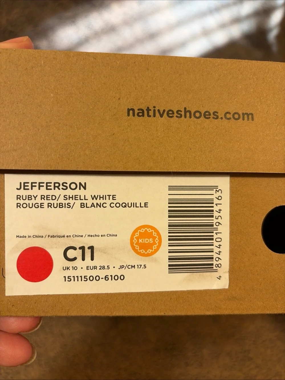 Native Shoes Unisex-Kids Jefferson Sneakers Size C 11